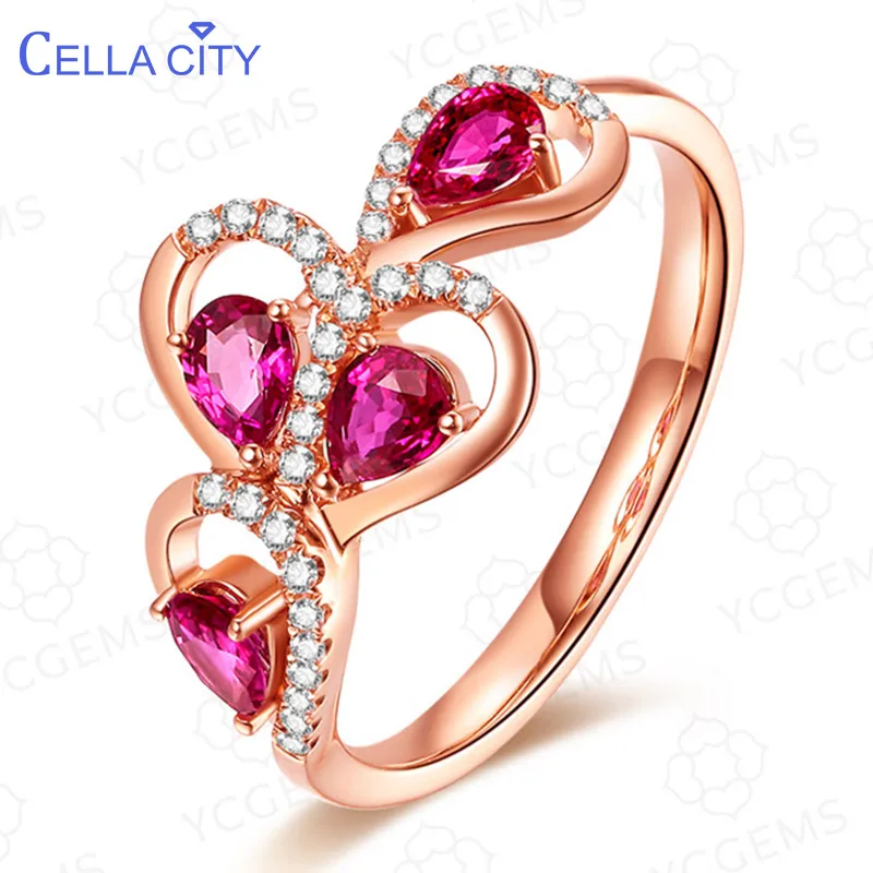 Cellacity Silver 925 Ring For Women With Oval Ruby Gemstone Rolse Gold Color Lady Fine Jewelry Engagement Wholesale Party Gift Cellacity Silver 925 Ring For Women With Oval Ruby Gemstone Rolse Gold Color Lady Fine Jewelry Engagement Wholesale Party Gift