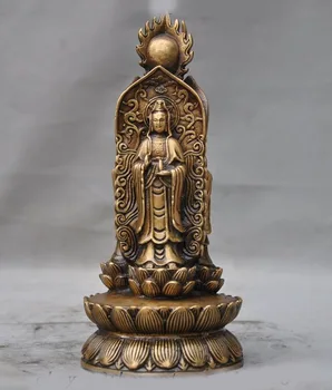 

christmas Tibet Buddhism Bronze West 3 Buddha Guanyin goddess Bodhisattva Sakyamuni Statue New Year
