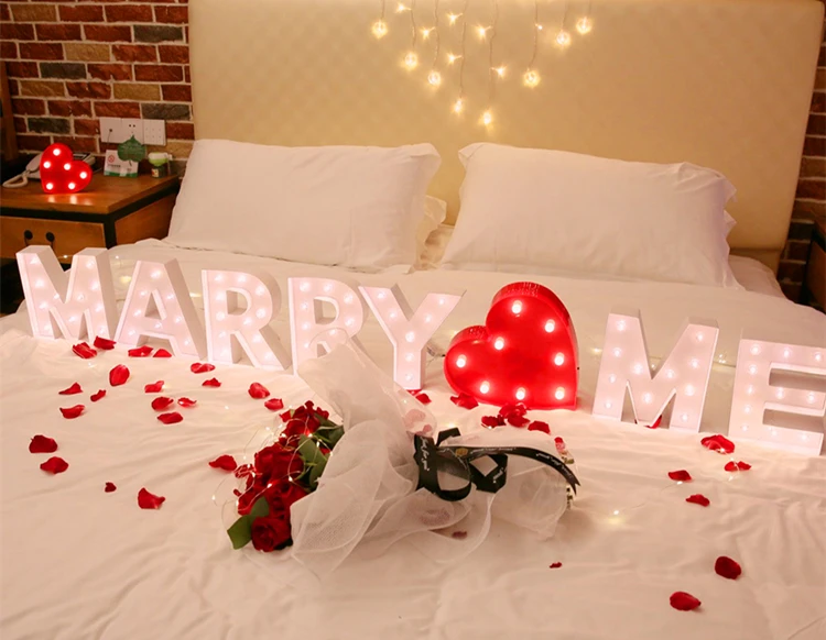 JAROWN LED Letter Light Wedding Party Birthday Christmas Decoration Home Wall Decor Proposal Decorative Valentine's Day Gift (2)