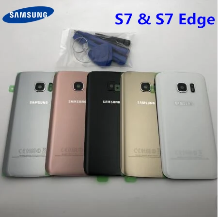 S7 батарея задняя крышка стекло для Samsung Galaxy G930 G930F SM Edge G935F Задняя батареи