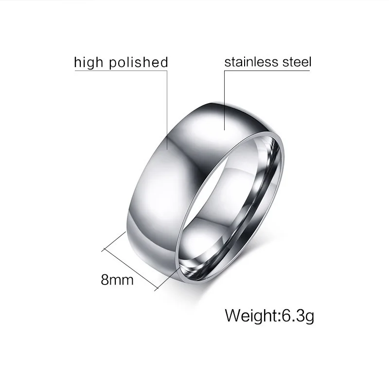Mini anillos de acero inoxidable de Color plateado para mujer, joyería de moda Simple, tamaño de ee. Uu. 3, 4, 5, 6, 7, 8, 9, 10, 11, 12, 2mm, 5mm, 6mm, 8mm
