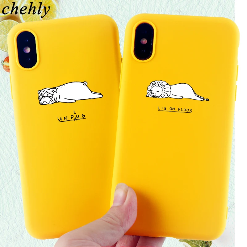 

Lazy Animal Phone Case for IPhone 6s 7 8 11 Plus Pro X XS MAX XR Fashion Cases Soft Silicone Fitted TPU Back Cover Accessories