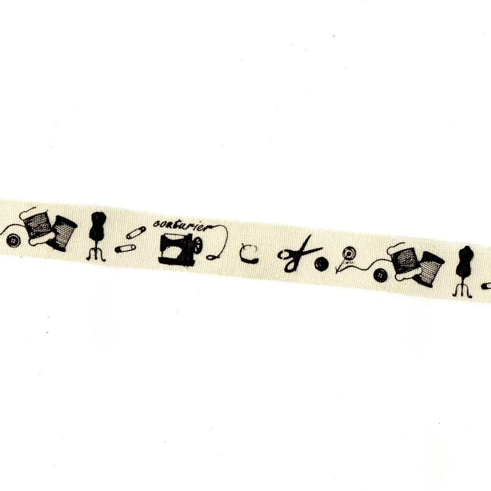

ZERZEEMOOY 10y/lot 5/8"15mm Needle & Thread Printed 100% Cotton Ribbon Sewing Label DIY Handmade Zakka Packing Accessories Ruban