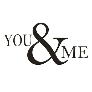 

You And Me English Letter Waterproof Stickers Bedroom Hall Wall Pvc Plastic Party Black Decorative Stickers