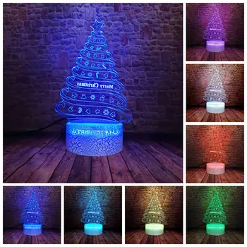 

Flash Christmas Tree Model 3D Illusion LED Desk Nightlight Colorful Changing Light Xmas Tree Light-up Toys Party Decor