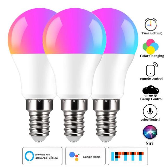 LED Smart Light Bulb Dimmable WiFi E14 Neon Lamp Siri Voice Control Alexa Google Home APP Remote Control Light Bulbs