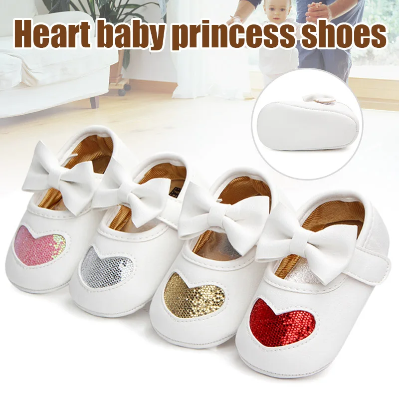 Четырехцветные Нескользящие туфли принцессы с мягкой подошвой для девочек