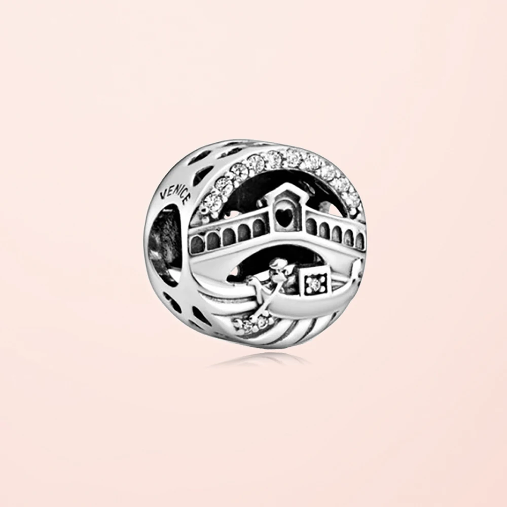 Danturn серебряные бусины 925 пробы Венеция риальт мост Ажурное Очарование Подходит