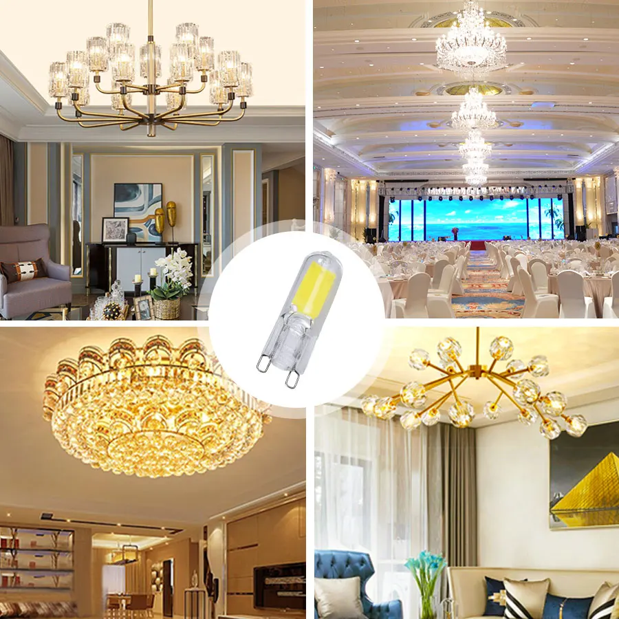 5 szt. G9 żarówki LED 220V 5W 7W 10W bez migotania lampa COB LED szklana zimna biała/ciepła biała Lampada reflektor do domu żyrandol