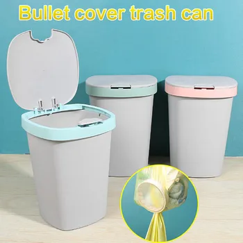 

2020 New Unique Folding Trash Bin Household Flip Paper Basket Automatic Bag Taking Trash Can Kitchen storage tools