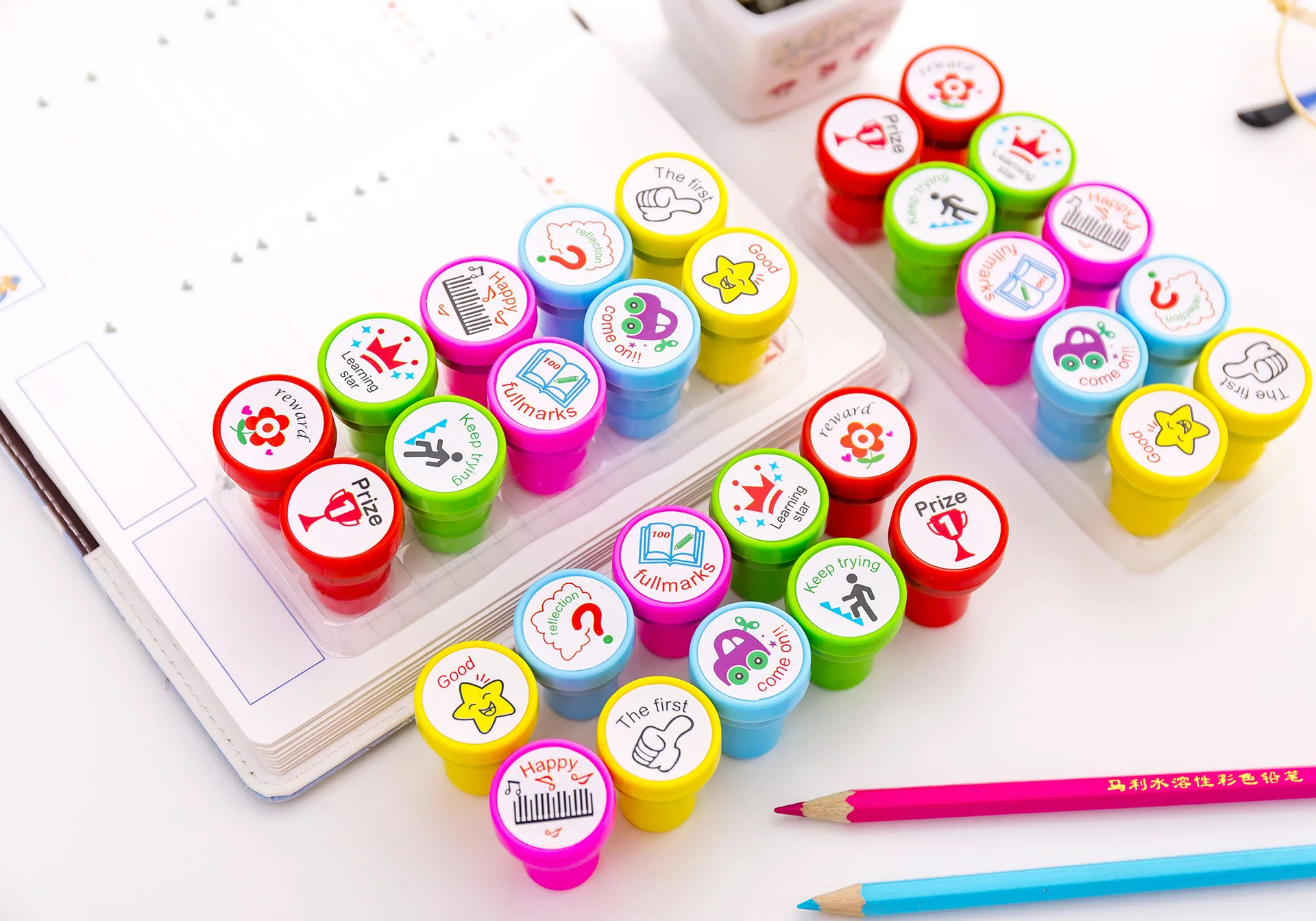 Inglês Professor Comentários Estudante Selo Kit Selos Escola Escritório Papelaria Atacado 20 Pçs 3 High Quality Material escolar e de escritório