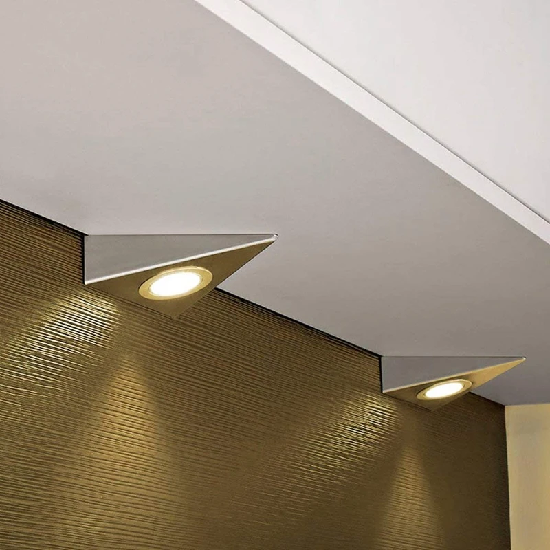

Promotion! 1Pc Kitchen Under Cabinet Lighting Triangle Led Light Stainless Steel Downlight Warm White