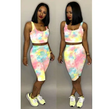 

Spring Summer Women Two Piece Set Top and Pants Plus Size Outfits Tracksuit Sweatsuit Outfit Colorful Print Active Sets