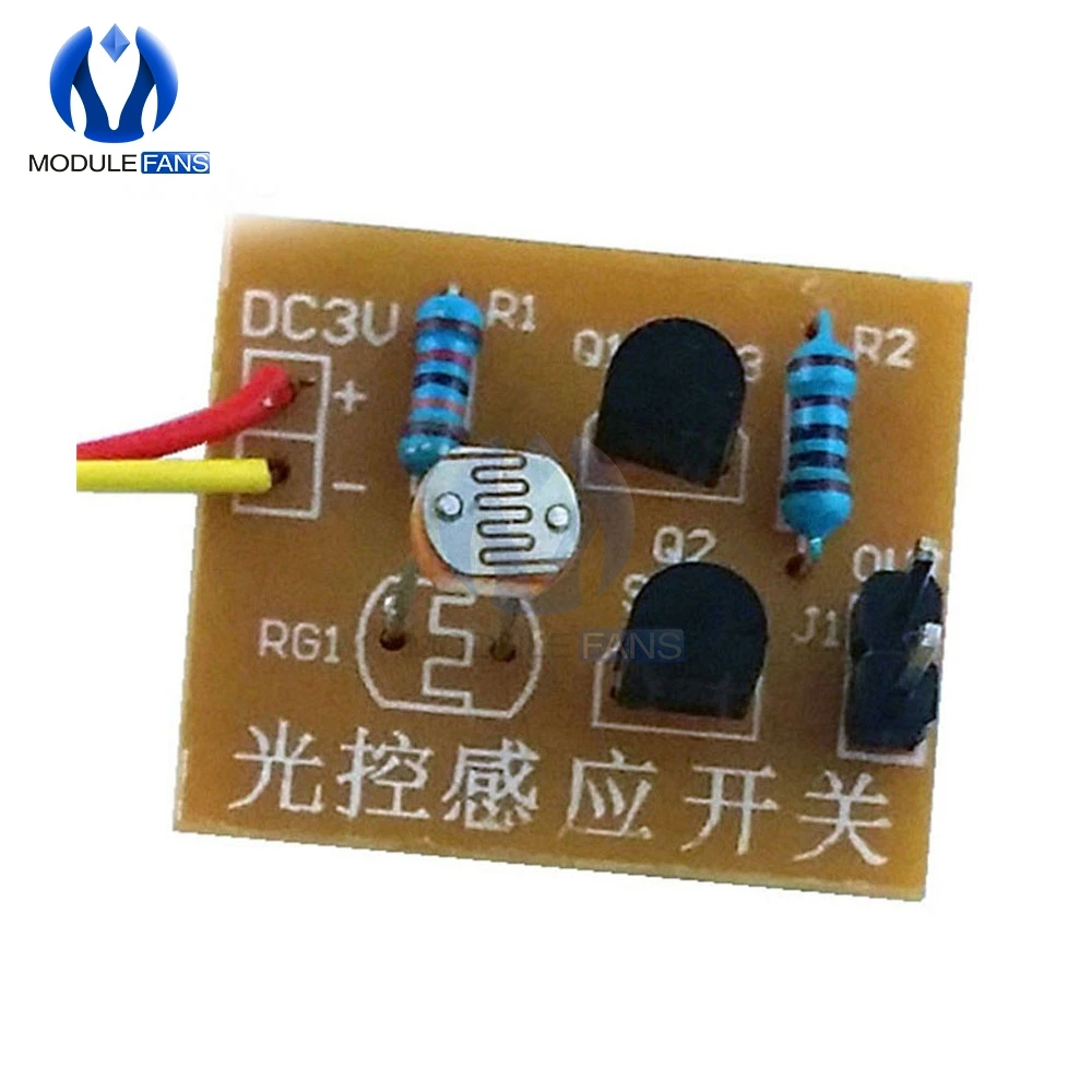 

Light Control Sensor Board Module Switch Photosensitive Induction Switch Kits DIY Electronic Trainning Integrated Circuit Suite