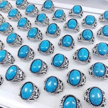 

36 Pcs/lot classical fashion women men natural stone style design ring lot jewelry ring wholesale 200729-24