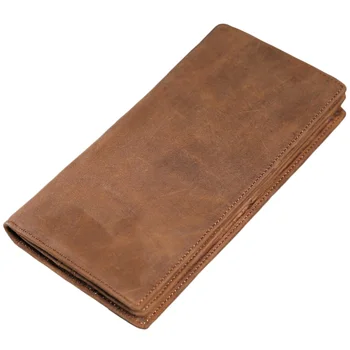 

MISFITS Leather Men's Wallet Retro Long Wallet with Zipper Pocket Soft Leather Men's Wallet Card Holder