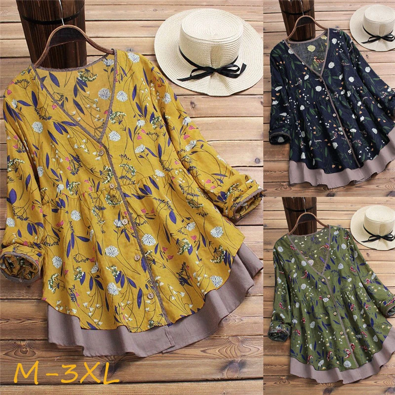 Women Blouses Floral Long Sleeve Blouse Womens Tops And Blouses Women Shirt Blouse Loose Tunics Casual Plus Size Ladies Tops Women Blouses Floral Long Sleeve Blouse Womens Tops And Blouses Women Shirt Blouse Loose Tunics Casual Plus Size Ladies Tops