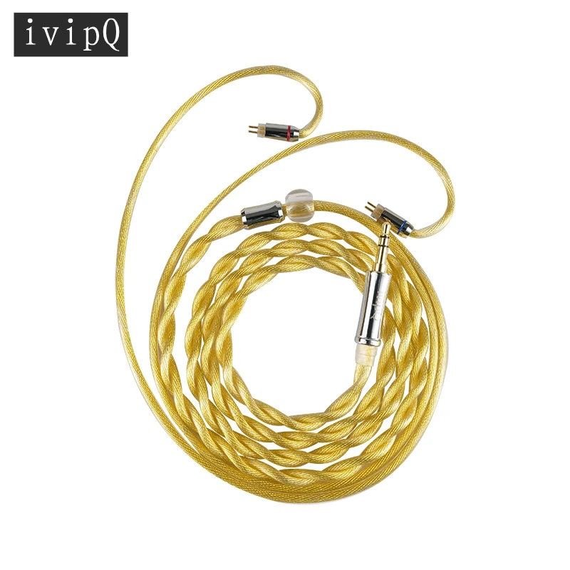 

ivipQ 2 Core 5N LITZ Silver-Plated Coaxial Wire Earphone Audio Cable 3.5mm/2.5mm/4.4mm MMCX/0.78mm/2PIN QDC Headphone Interface