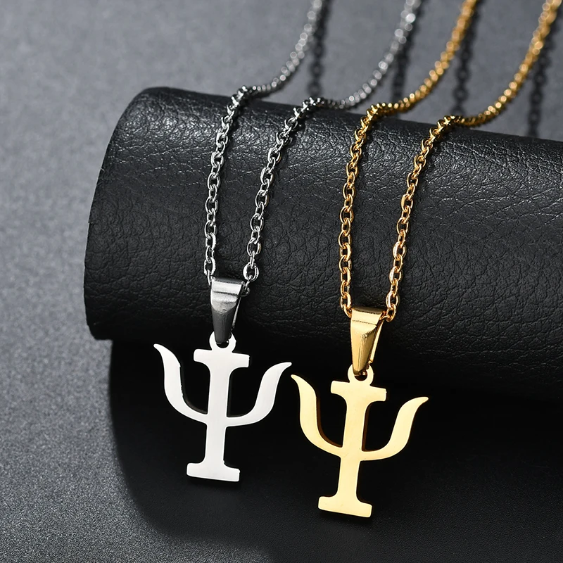 Psychology Soul Symbol Gold Color Stainless Steel Pendant for Women Clavicle Chain Necklace Pretty Gift | Украшения и аксессуары