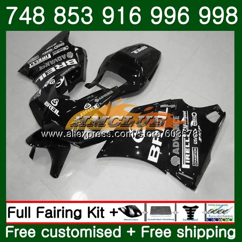 996 для поездок на мотоцикле DUCATI 748 853 916 94 96 97 98 99 01 02 50CL. 101 998 S R 1994 1995 1996 1997 1998 1999 00 2001 2002 обтекатель глянцевый черный - Цвет: No. 1