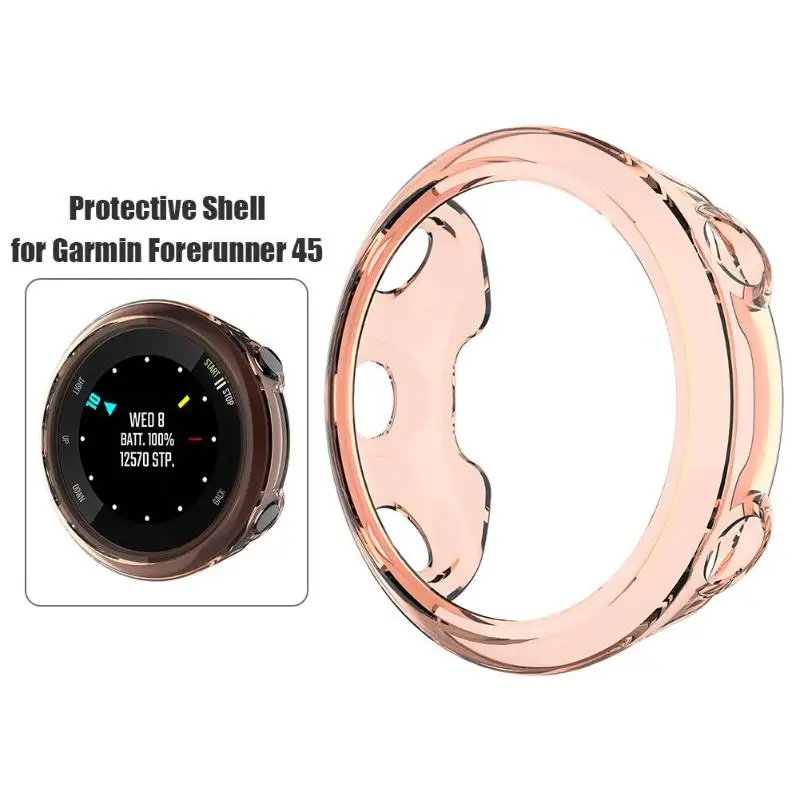 ALLOYSEED мягкий прозрачный ТПУ защитный чехол для Garmin Forerunner 45 S 45 Smartwatch Защитный чехол оболочка рамка - Цвет: for 45 rose gold