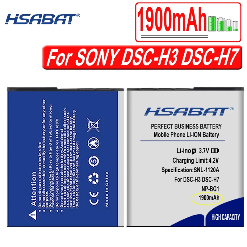 HSABAT 1900mAh NP BG1 Np Bg1 Аккумулятор для Sony Cyber Shot DSC H3 H7 H9 H10 H20 H50|Цифровые аккумуляторы| |