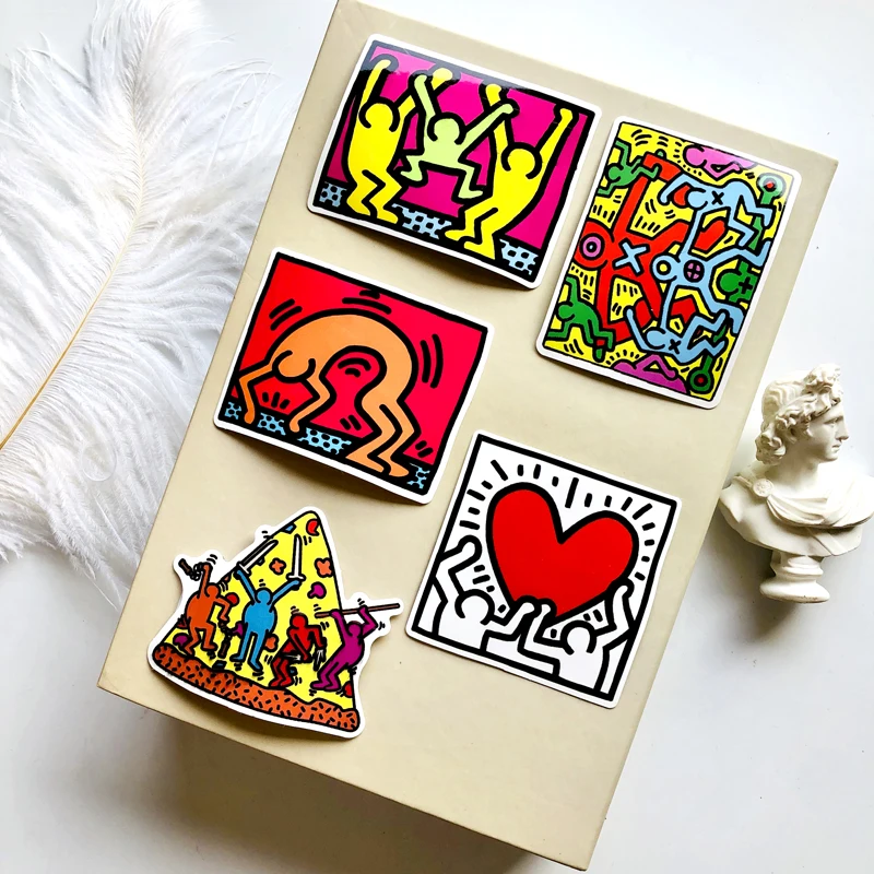 50 шт./лот, наклейка Keith Haring s для сноуборда, ноутбука, багажа, автомобиля, холодильника, автомобиля, Стилизация, наклейка Pegatina