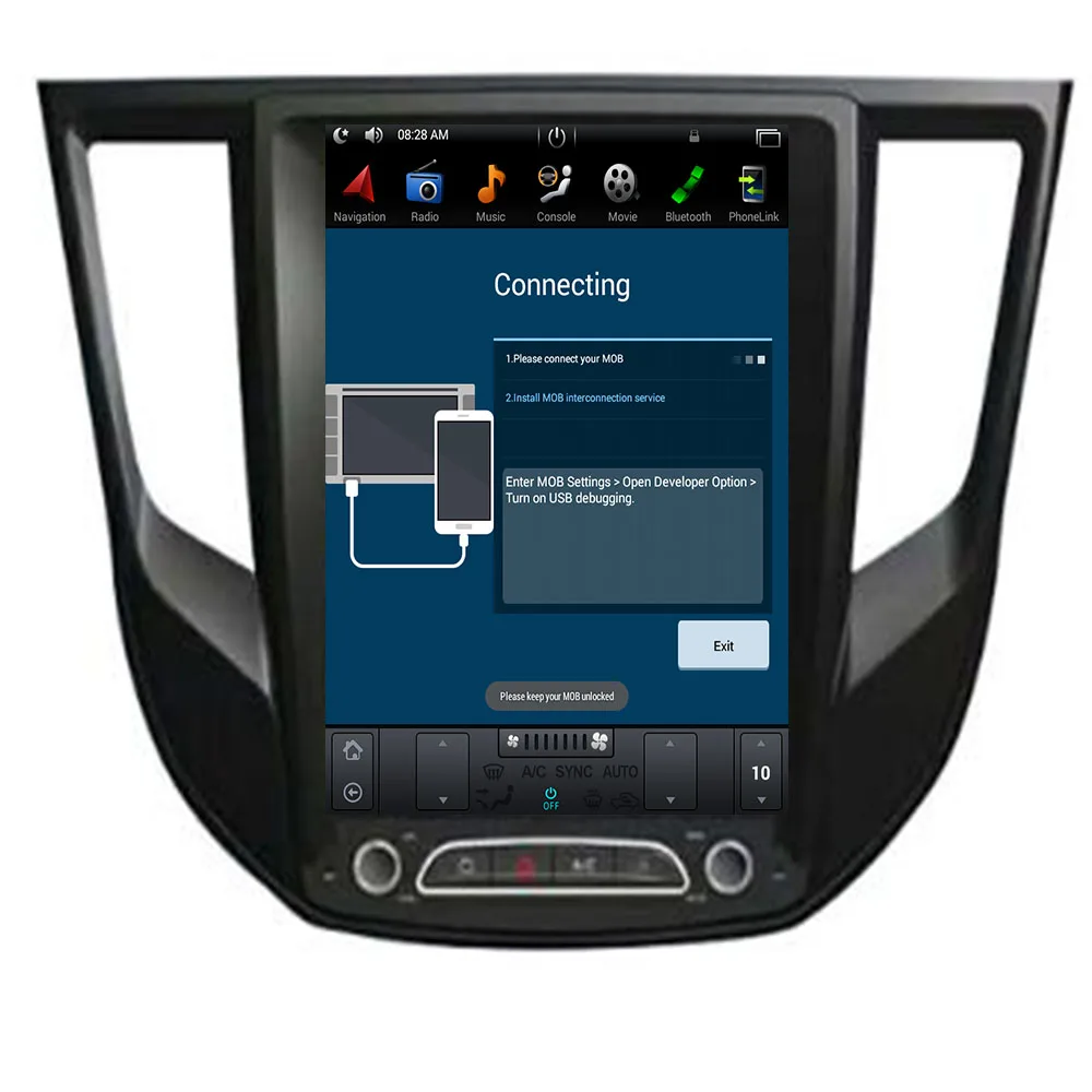 Best 10.4" Tesla Type Android Fit Mitsubishi Lancer / Lancer EX / Grand Lancer 2017 2018 2019 Car DVD Player Navigation GPS Radio 3