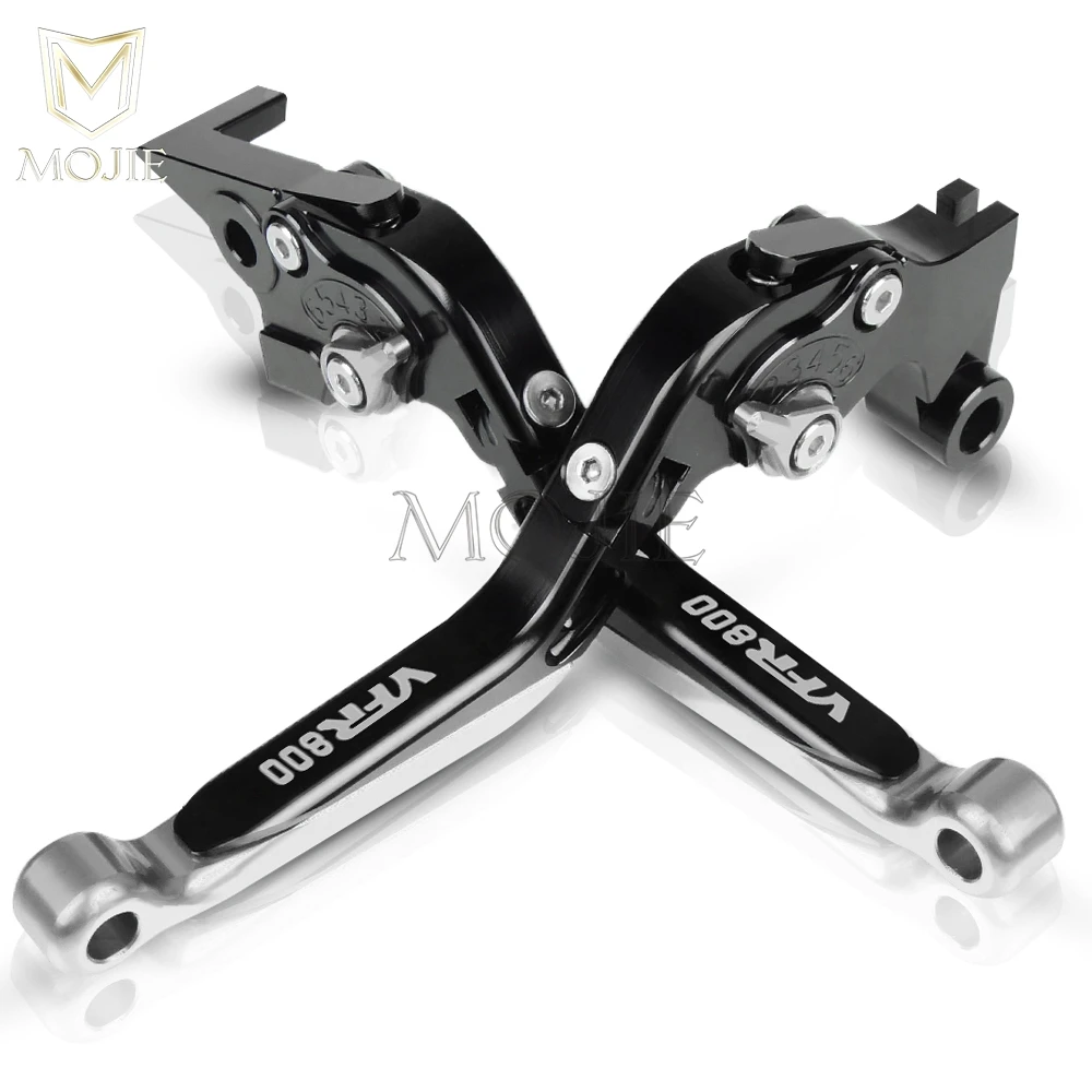 Мотоцикл VFR800F рычаги тормозного сцепления для Honda VFR800/F VFR 800 F VFR 800F 2002- Складные Выдвижные рычаги тормозного сцепления - Цвет: Black Silver