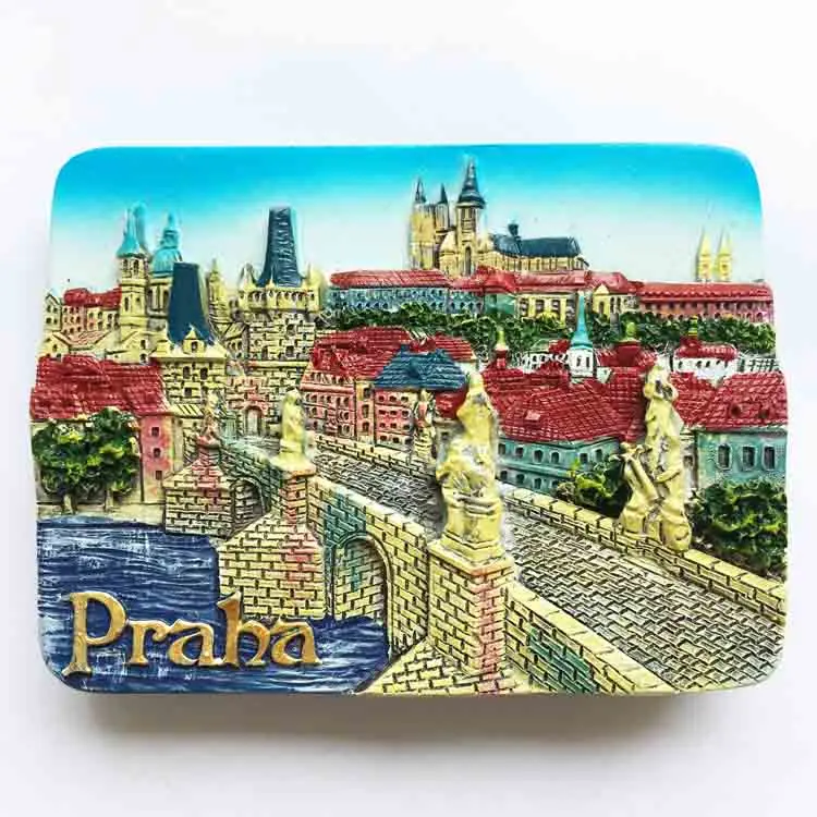 

QIQIPP, Чешская столица, Прага, Чарльз мост, витава, пейзаж, туристический сувенир, Магнитный Магнит на холодильник