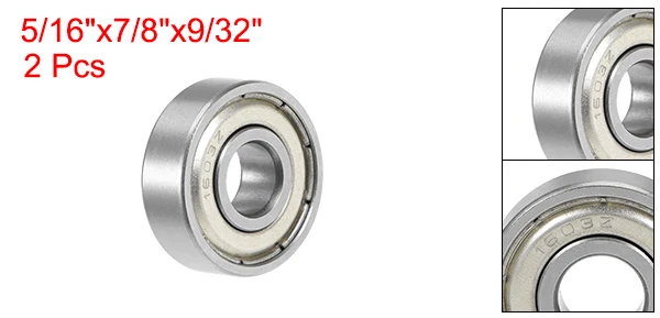 uxcell 1/4" 1/2" 3/8" 9/16" Deep Groove Ball Bearing Shield Sealed Chrome Steel Bearings Rolling Bearings for Micro Motor