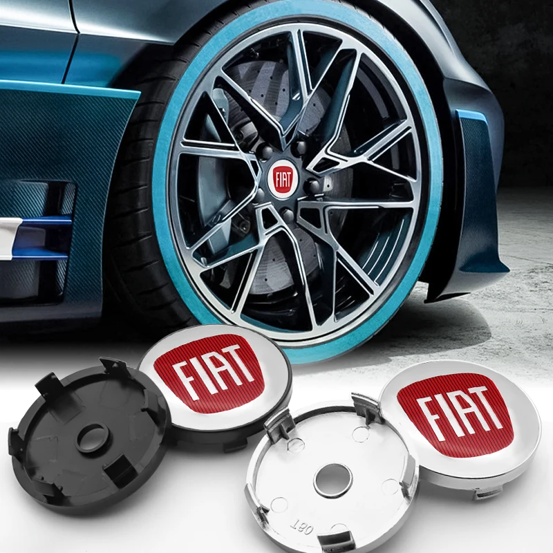 Lot De 4 Caches Moyeux Pour Fiat 500 - Occasion - Écrous Centraux - Compatible Toutes Fiat 500