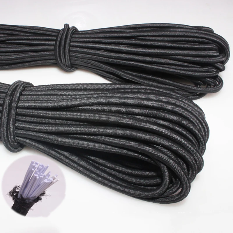 6mm (1/4'') Elastic Band Cord Sewing For DIY Face Masks 10-200 yards  Black/White