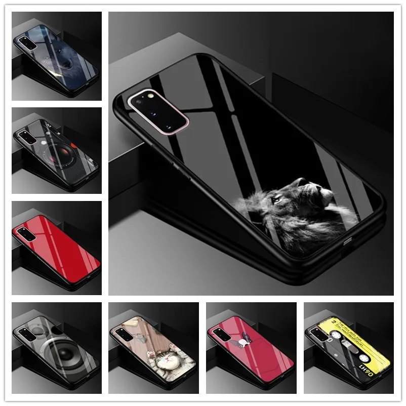 

For Samsung S20 Ultra Case Tempered Glass Hard Back cover For Samsung Galaxy S20 Phone cases for Samsung Galaxy S20+ S 20 Covers