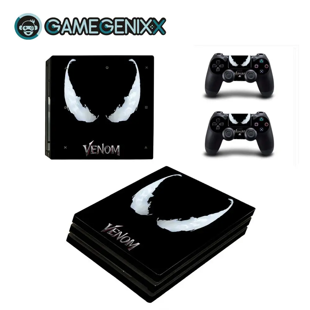 Защитная Наклейка GAMEGENIXX для PS4 Pro консоли и 2 контроллеров-Venom