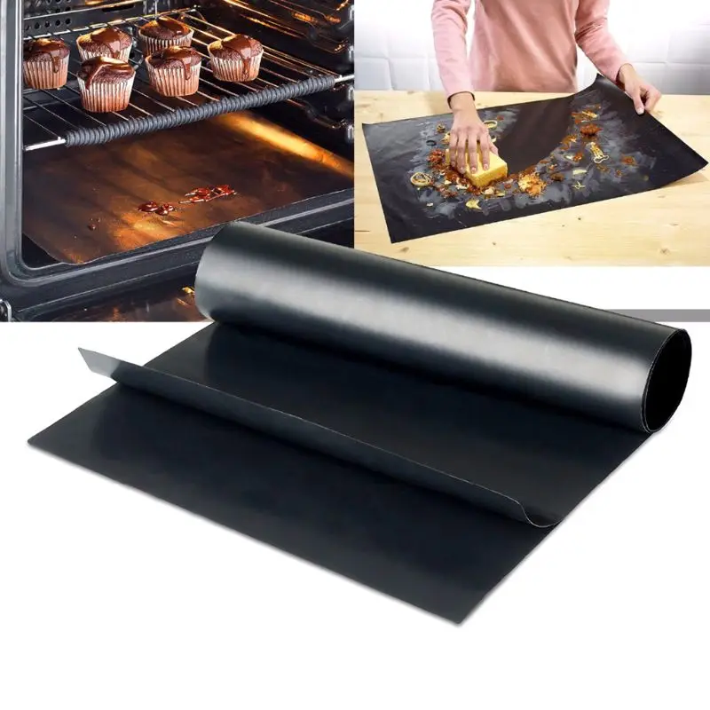 BBQ Grill Mat 33x40cm Reusable Non-stick 0.08mm Thick PTFE Barbecue Baking Liners Cook Pad Microwave Oven Tool