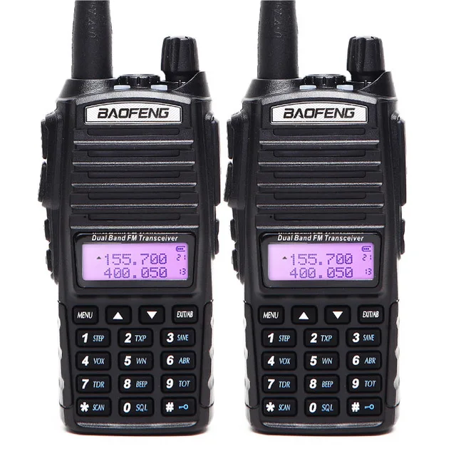 2pcs black 2 шт. Baofeng UV-82 Plus 10 км дальность 8 Вт Мощный 8 Вт двухканальные рации двухстороннее cb радио трансивер Amador обновление UV82 - Цвет: 2pcs black