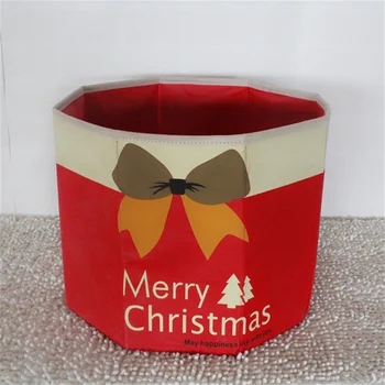 

30x36cm 300g Christmas Tree Foot Box Skirt Red Happy New Year Home Decoration Merry Christmas Xmas Storage Gift Box New Year