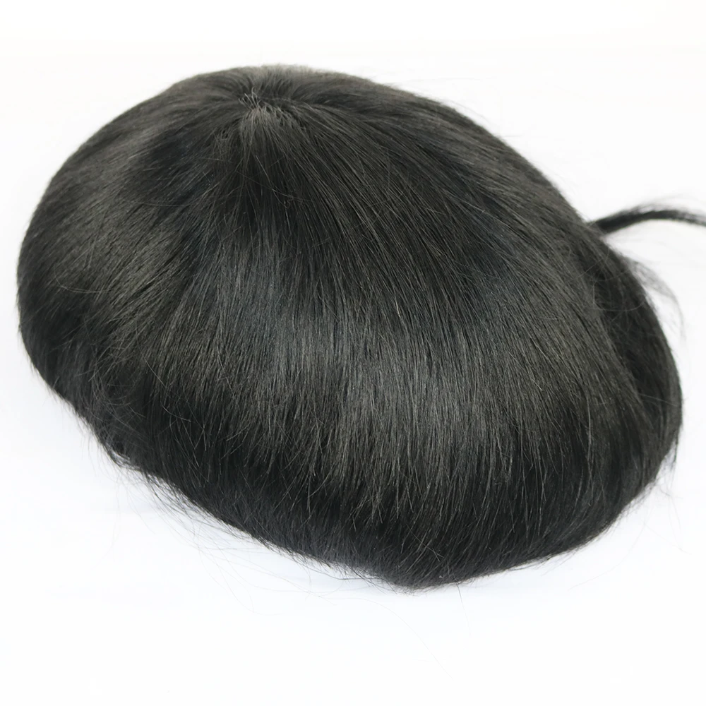 Eversilky Remy человеческие волосы прочный ПУ мужской парик натуральный волос Замена системы мужские парик - Парик Цвет: 1 #