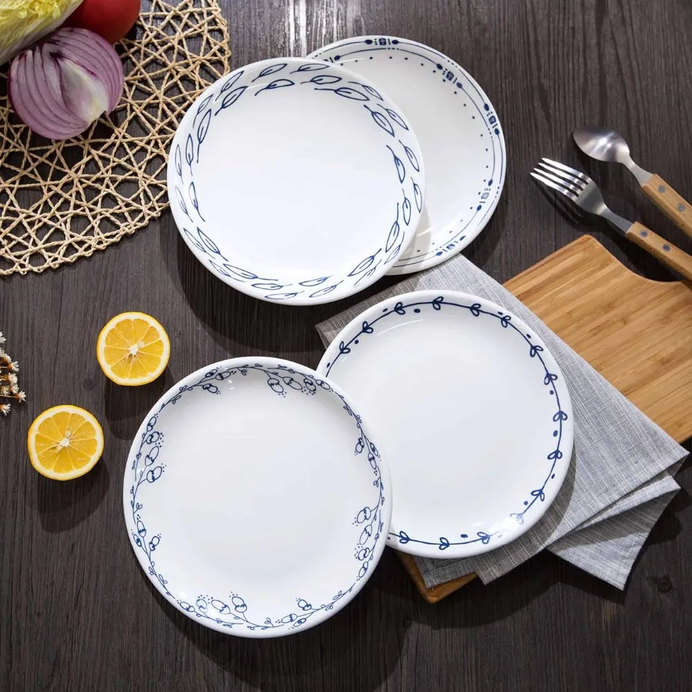 

20CM Ceramic Dinner Plates White Porcelain Tray Dishes For Restaurant Serving Dessert Food Salad Plate For Party Gift