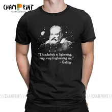 Мужские футболки Thunderbolt Lightning очень пугающие меня винтажные футболки с коротким рукавом Galileo с круглым вырезом Топы из чистого хлопка 4X 5X футболка