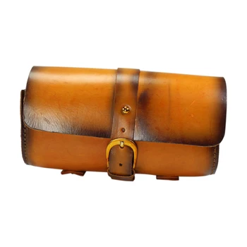 

Universal Motorcycle Vegetable Tanned Leather Fork Handlebar Sissy Bar Side Tool Bag SaddleBag For Sporster XL883 XL1200 Chopper