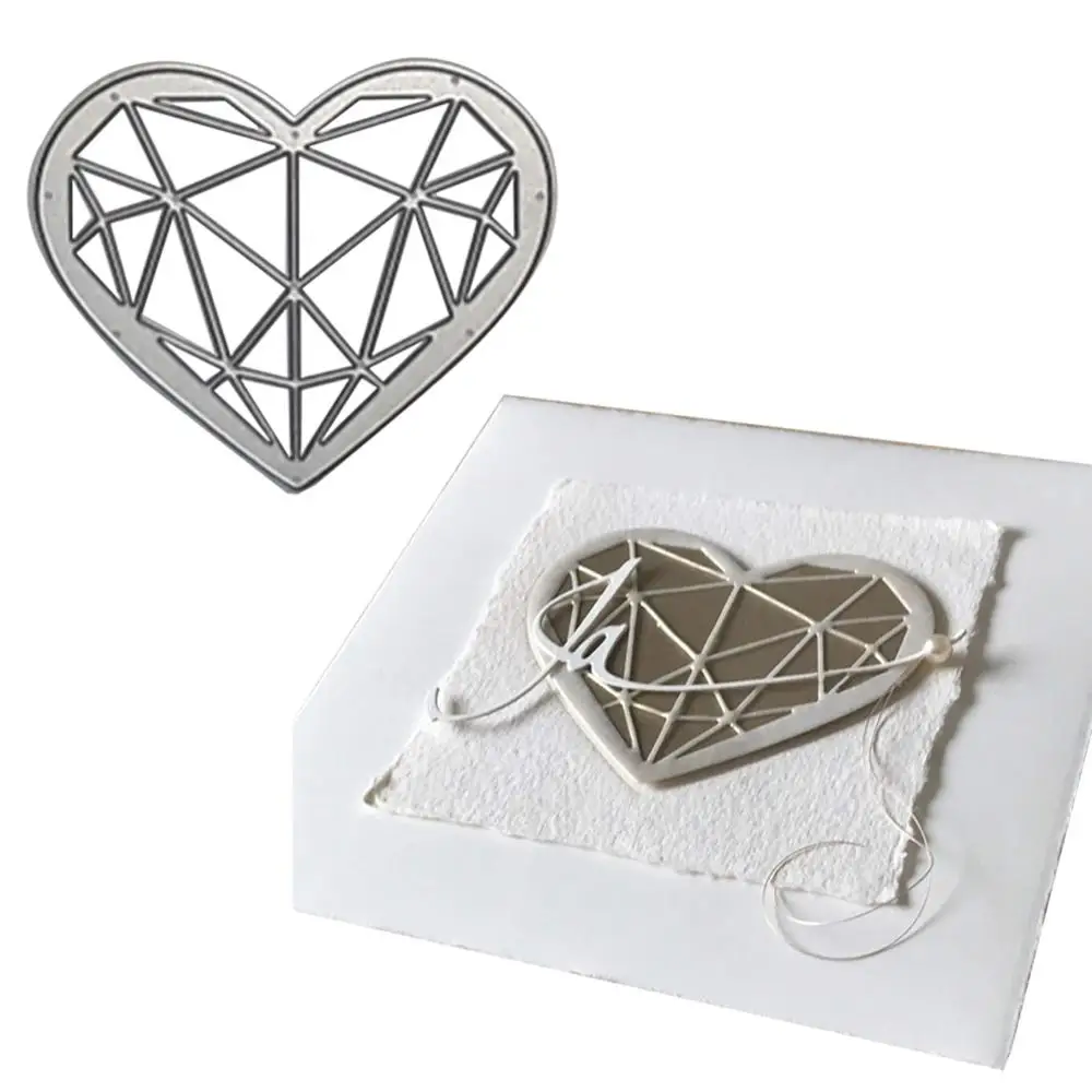 heart2 1pc Вырубка-штампы металлические для скрапбукинга сердце Вырубные штампы цветочный Трафарет DIY рамки тиснение папка шаблон тиснение - Цвет: heart2 1pc