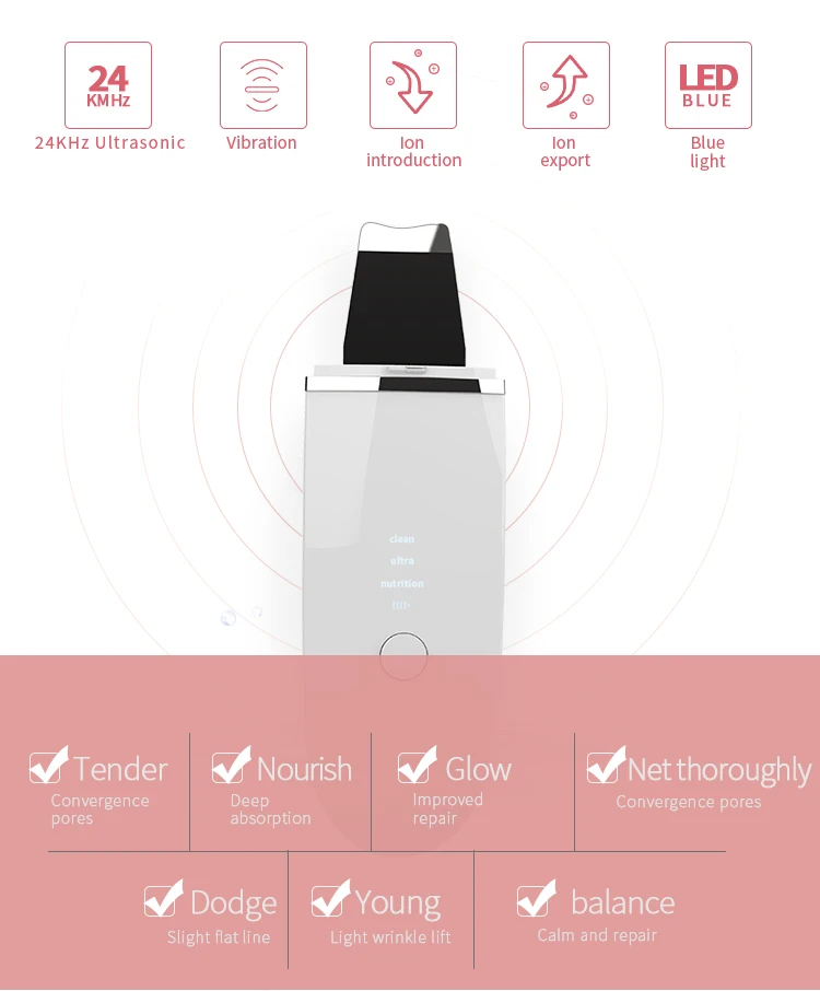 Ультразвуковое очищающее средство для кожи массажер лица удаления акне
