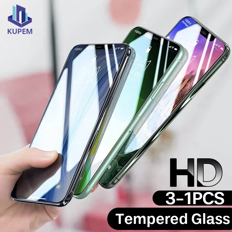 Защитное стекло закаленное без оправы для iPhone 6/6S/8/7 Plus/11 Pro Max/X/Xr/Xs Max 3-1 шт. |