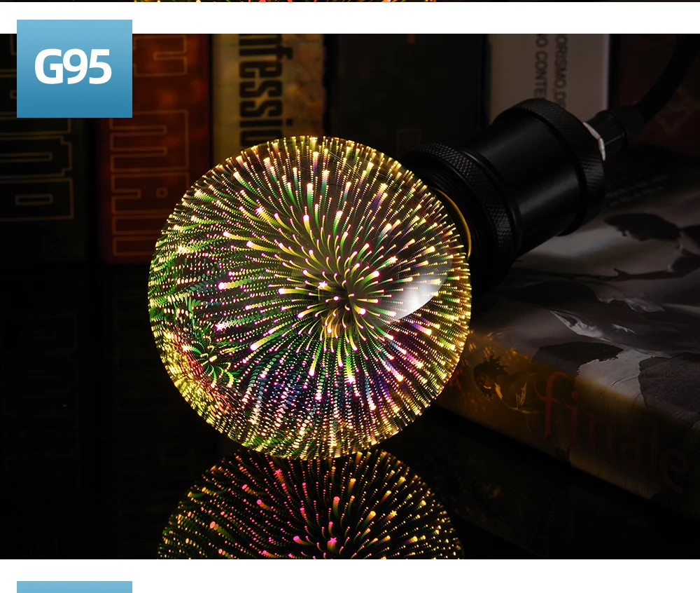 LUCKYLED E27 светодиодный 3D украшения светильник лампы A60 ST64 G80 G95 G125 светодиодный светильник AC220V 240V 110 в ретро-стиле, стилизованные под языки пламени Новинка праздничный светильник s