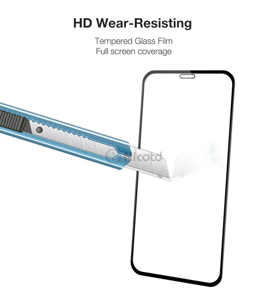 5PcsLot Full Cover Tempered Glass For iPhone 11 Pro Max Screen Protector HD Glass On iPhone 6 6s 7 8 PLUS X XS MAX XR 8+ 7+ (2)