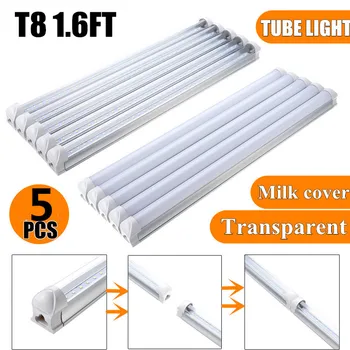 

5PCS/Set 1.6FT T8 LED Tubes AC85-265V 50cm T8 G13 12W SMD2835 36 LED Tube Fluorescent Light for Indoor Home Kitchen Decor