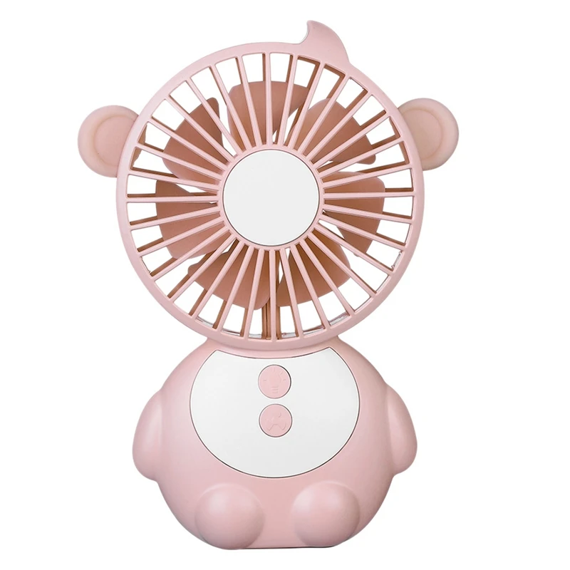 

Hot Monkey Shaped Desk Fan Mini Usb Portable Handheld Fan With Night Light Pink