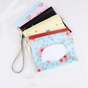 

1PC Eco-Friendly Baby Wipes Box Wet Wipe Box Cleaning Wipes Carrying Bag Clamshell Snap Strap Wipe Container Case